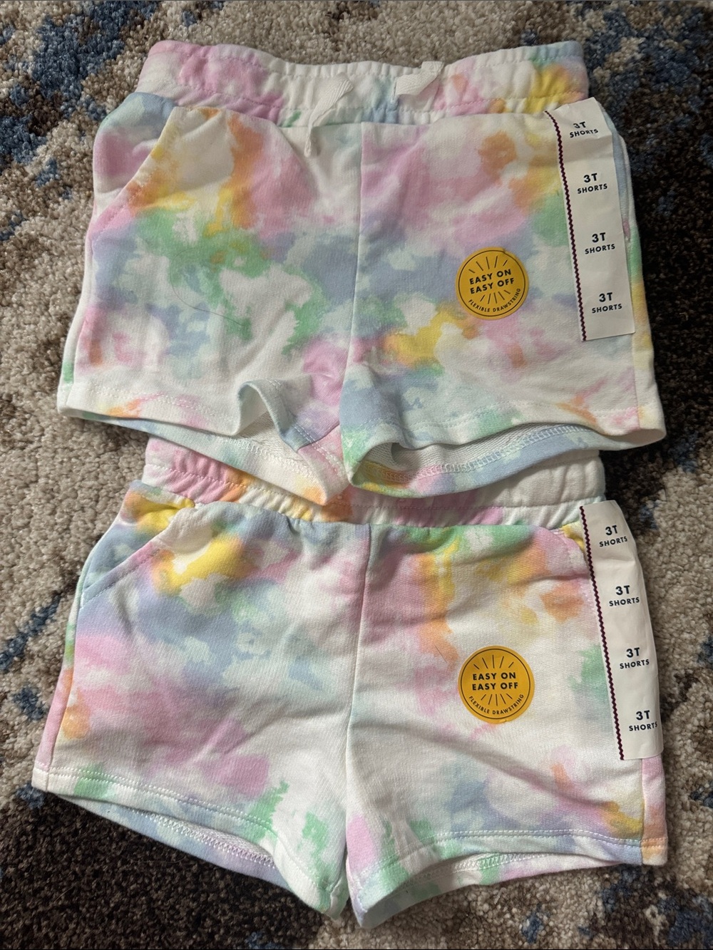Cat & Jack Girls' Pastel Tie-Dye Shorts - Pink, Yellow, Green, Blue